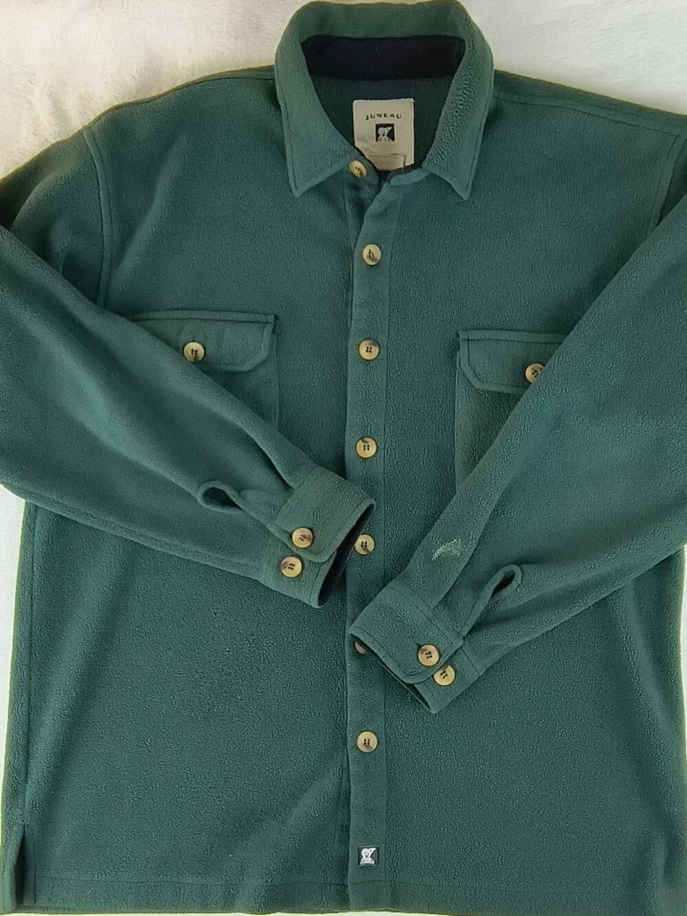 Juneau Fleece Shirt Jacket Shacket Green Heavyweight Rugged Warm